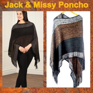JACK & MISSY Marled Knit Pullover Poncho